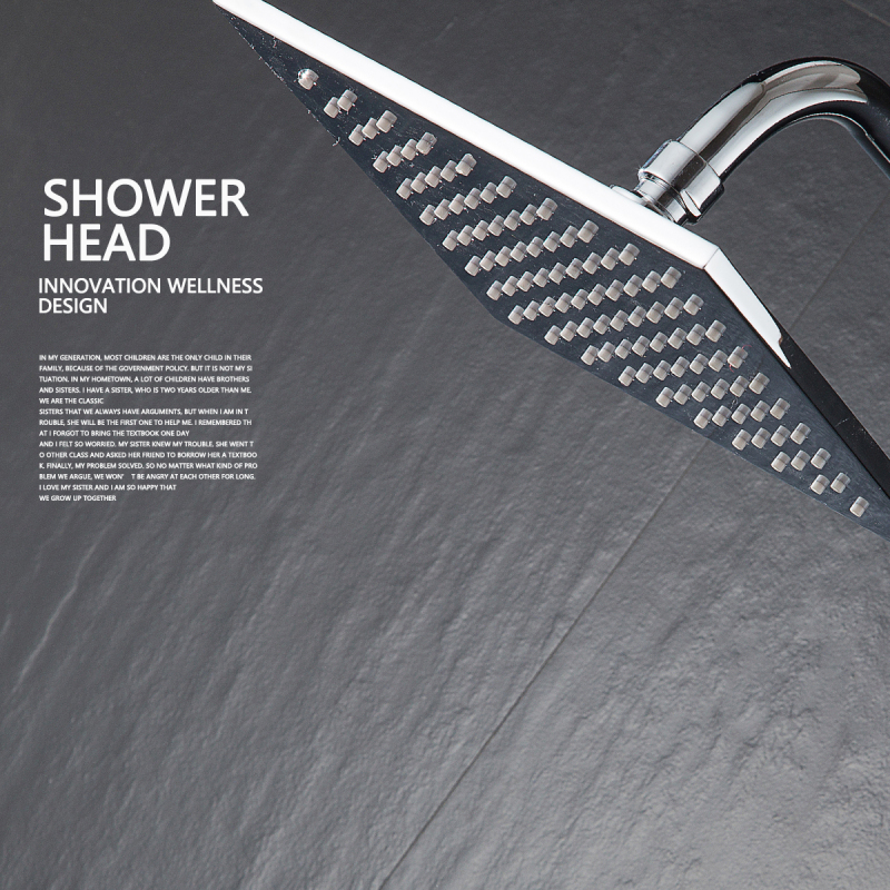 Tecmolog Brass Chrome 8/10/12 Inches Square Rain Shower Head Pressuried Shower head Powerful Spray Top shower with Silicone Nozzle BD128/BD128A/BD128B