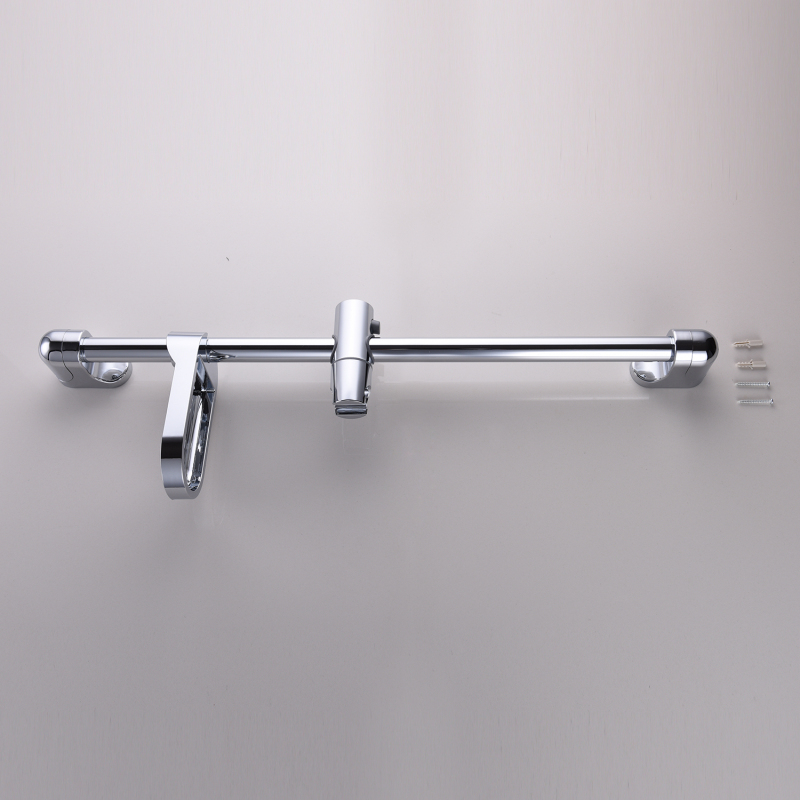 Tecmolog Plastic Chrome Shower Sliding Bar/Shower Set with Soap Dish and Adjustable Showerhead Holder PSLS3001/PSLS3001F/BC4008/BC4008F