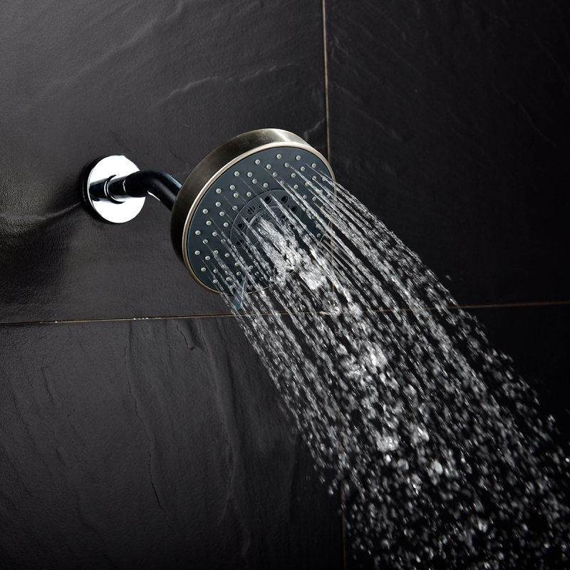 Tecmolog ABS Plastic Chrome/Brushed Nickle Rain Shower Head  with 4 Kinds of Water Flow Mode, Round and Luxury Top shower BD148/BD148NA