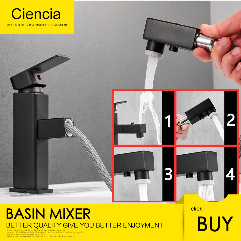 Tecmolog Basin Faucet Multi-Functional Hot And Cold Water Pull Out Faucet BB6230/BB6230A/BB6230B/BB6230C/BB6230D