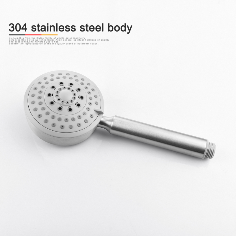 Tecmolog Stainless Steel Brushed Nickel Hand Shower, Premium 5 Spray Settings, Sperate Hand Shower For Bathroom