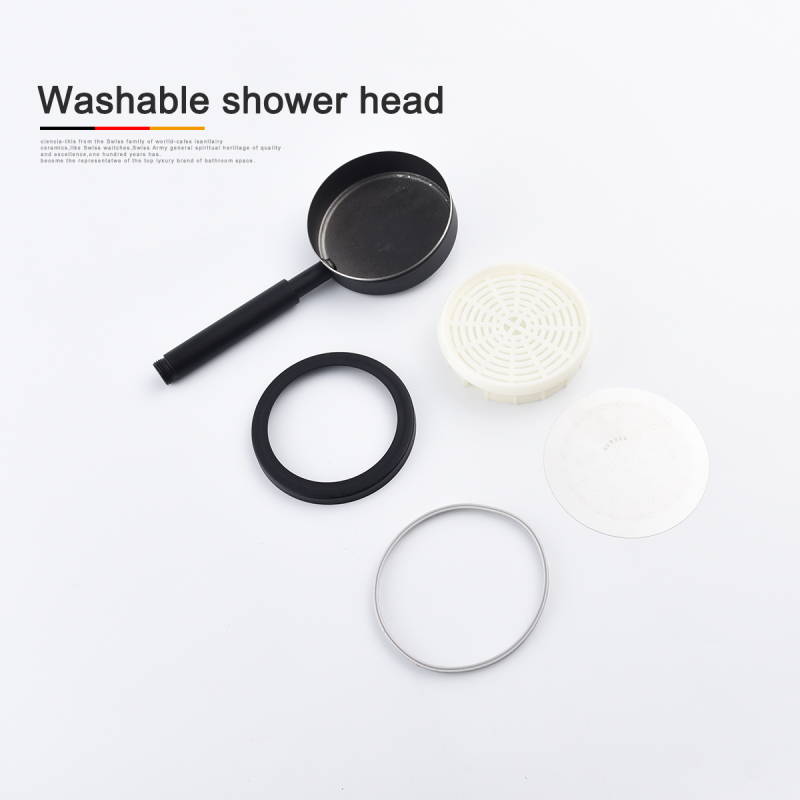 Tecmolog Handheld Shower Head, Stainless Steel High Pressure Hand Held Showerhead Black BS141CB/BS141CBF/BS141AB/BS141ABF