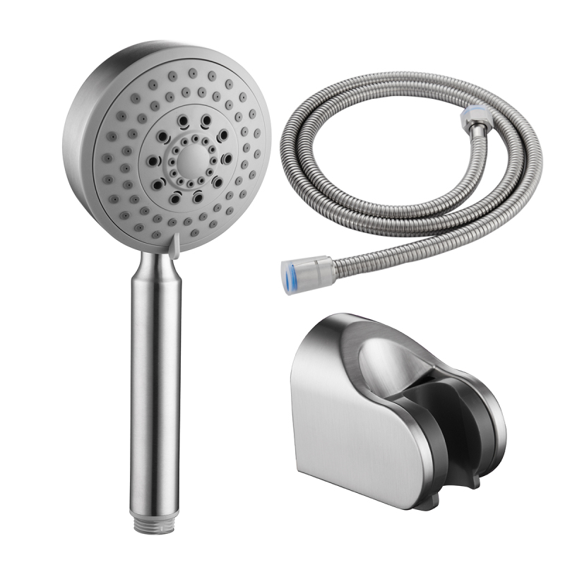 Tecmolog Stainless Steel Brushed Nickel Hand Shower, Premium 5 Spray Settings, Sperate Hand Shower For Bathroom