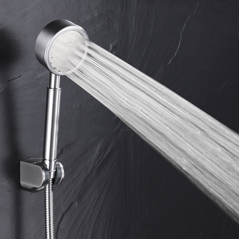 Tecmolog Stainless Steel Brushed Nickel Hand Shower, Premium 5 Spray Settings, Sperate Hand Shower For Bathroom