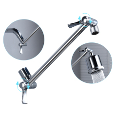 Tecmolog Brass Shower Extender Arm 11 Inch Height & Angle Adjustable Shower Head Extension Arm Chrome with Lock Joints, HPF022
