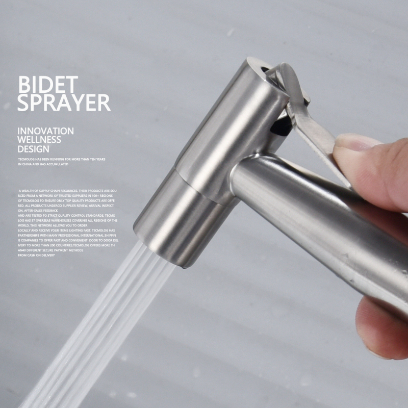 Tecmolog Handheld Bidet Sprayer Kit American Only, Toilet Shattaf Sprayer with 7/8''(15/16'') Diverter Valve