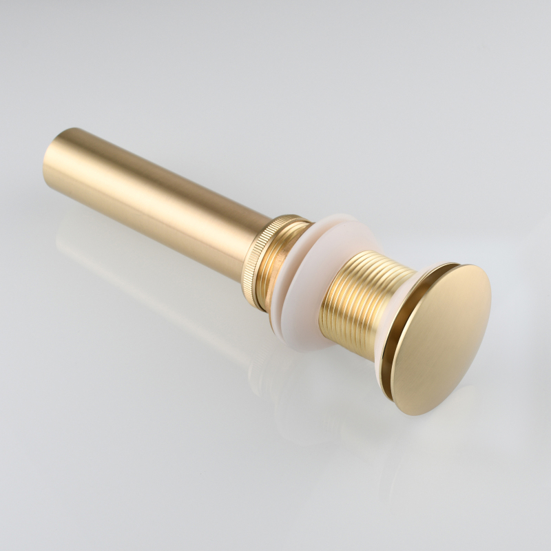 Tecmolog Bathroom Sink Drain Stopper Pop Up, Sink Pop Up Drain Brass, Bath Sink Drain without Overflow, Chrome