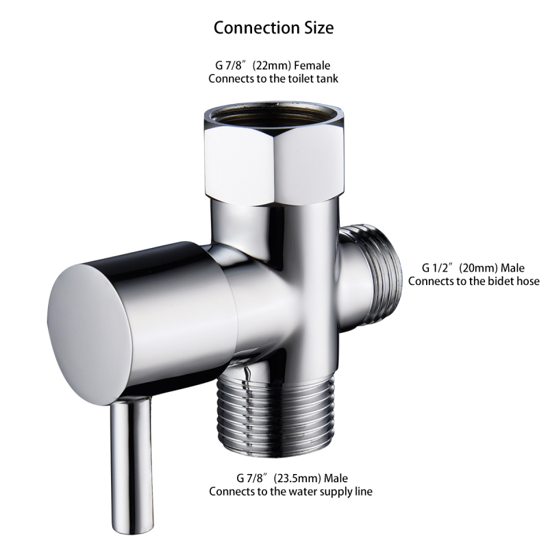 Tecmolog American Standard Handheld Bidet Sprayer Kit, Toilet Shattaf Sprayer with 7/8''(15/16'') Diverter Valve with Adjustable Water Flow Sprayer Head