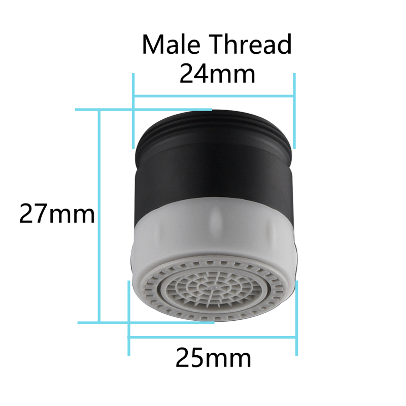 Tecmolog Brass Rotatable Sink Aerator with Silicone Head,  M22 Female/M24 Male Thread, Chrome/Black/Brushed Nickel