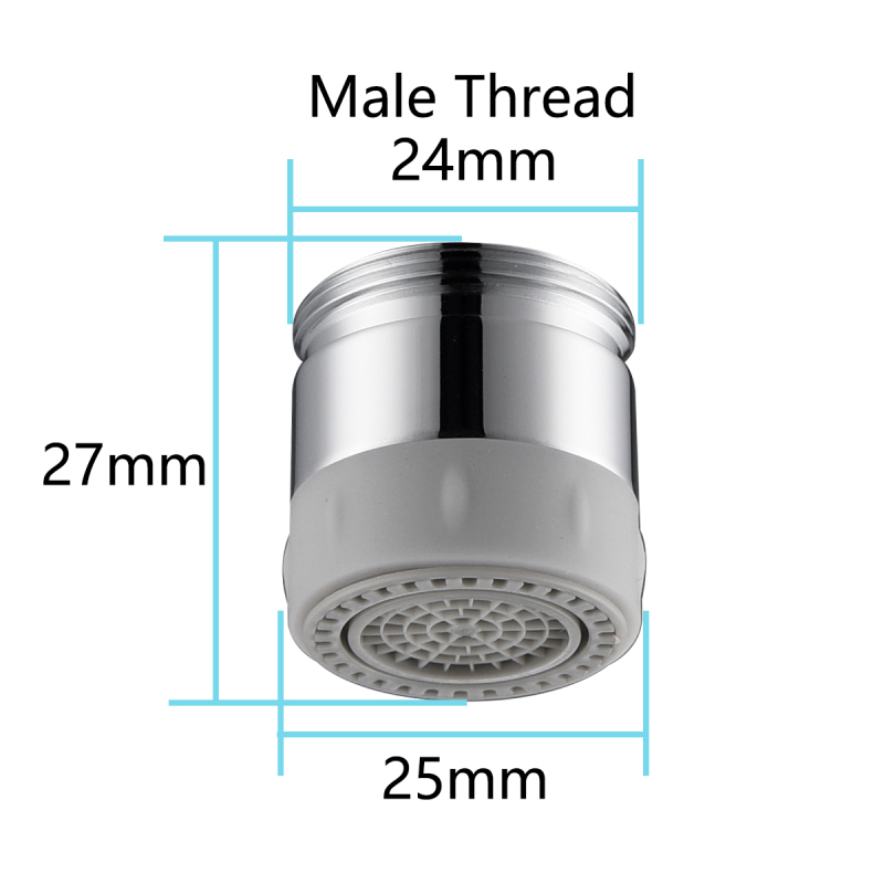 Tecmolog Brass Rotatable Sink Aerator with Silicone Head,  M22 Female/M24 Male Thread, Chrome/Black/Brushed Nickel