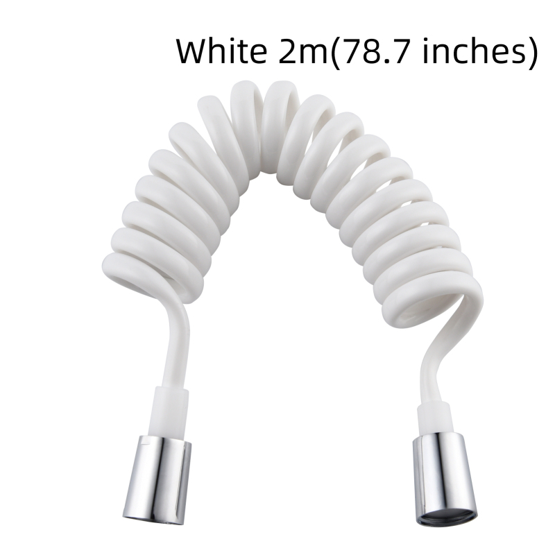 Tecmolog Shower Hose Spring Flexible White/Black/Gray 1.5m/2m/3m/4m/5m Shower Head Hose with Brass Nut for Water Plumbing Toilet Bidet Sprayer Telephone Line Plumbing