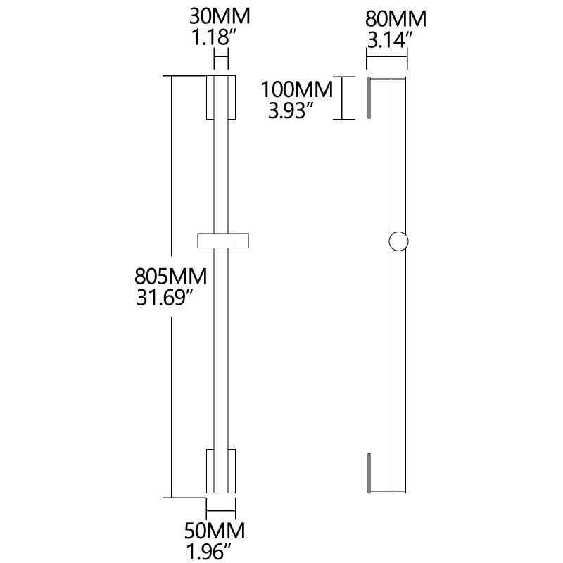 Tecmolog 31.5" (80cm) Lengthened Handheld Shower Sliding Bar Adjustable Shower Head Holder with 5 Outlet-way Shower Head and 2m Shower Hose, Stainless Steel, Chrome/Nickel/Black/Gold