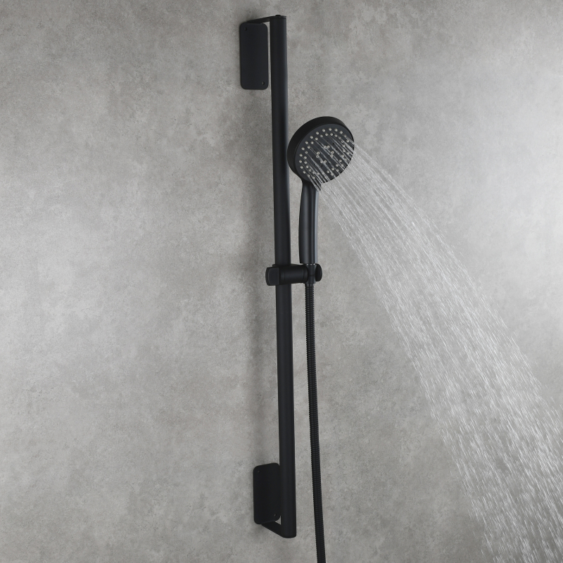 Tecmolog 31.5" (80cm) Lengthened Handheld Shower Sliding Bar Adjustable Shower Head Holder with 5 Outlet-way Shower Head and 2m Shower Hose, Stainless Steel, Chrome/Nickel/Black/Gold