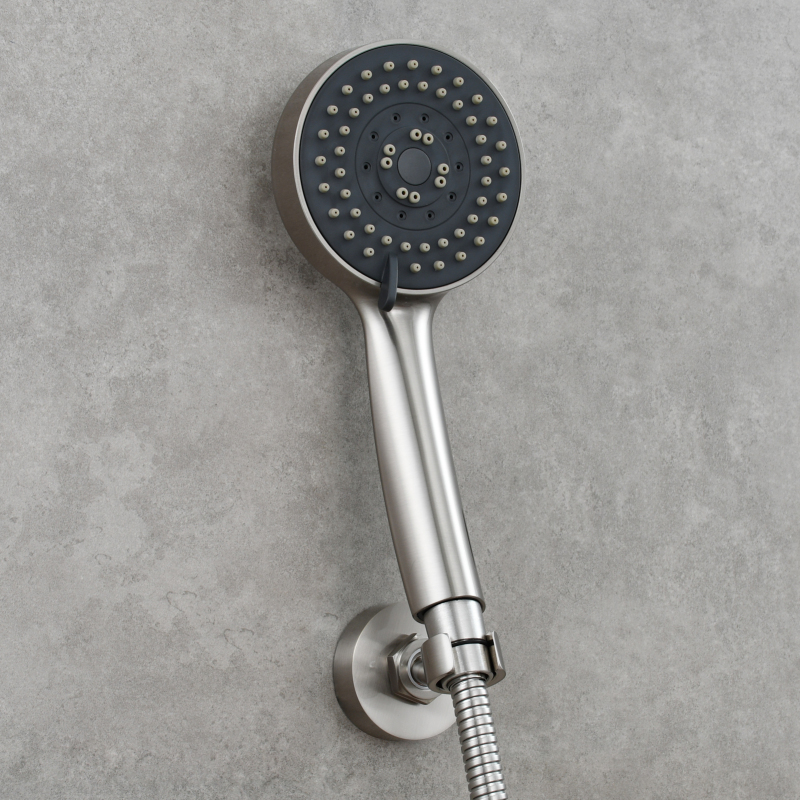 Tecmolog Nail Free Handheld Wall Mount Shower Holder Adjustable Bracket  for Bathroom Accessories,Chrome/Nickel