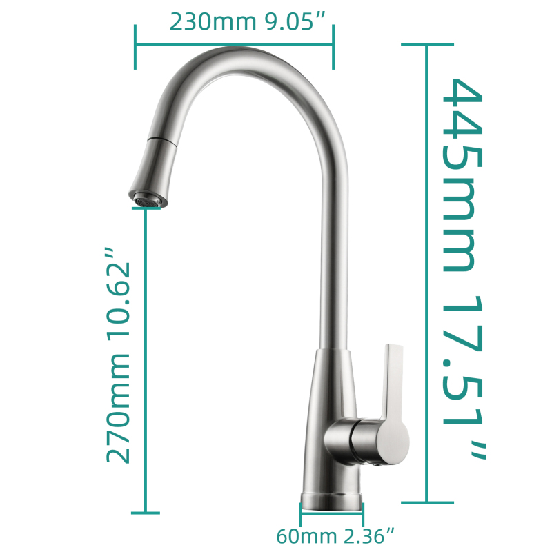 Tecmolog Brass Hot&Cold Kitchen Tap 360° Rotation Pull Out Sink Kitchen Faucet with Single Handle,Chrome,Pearl Black,Nickel