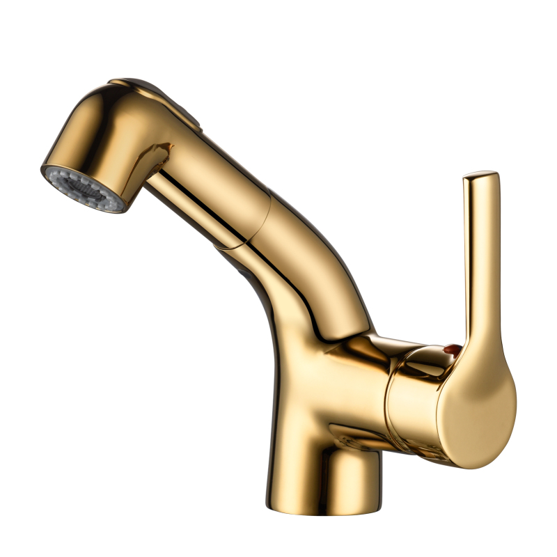 Tecmolog Brass Pull Out Faucet Basin Faucet Hot And Cold Water Faucet Bathroom Mixer Tap Single Handle,BC6232