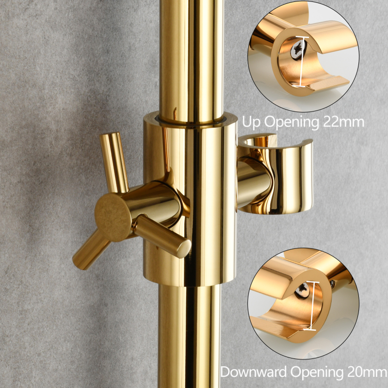 Tecmolog Brass Shower Bar Bracket Holder Shower Head Holder for 25mm Shower Slide Bar Height Angle Adjustable Shower Accessory