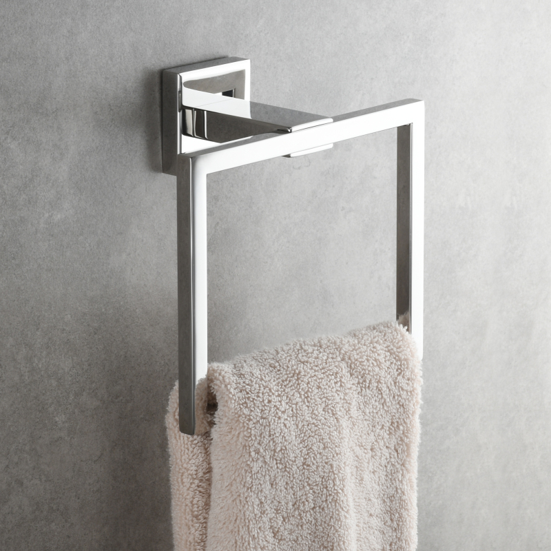Tecmolog Stainless Steel Towel Ring and Toilet Paper Holder,Mirror Bathroom Hardware Bathroom Hand Towel Holder Wall Mounted
