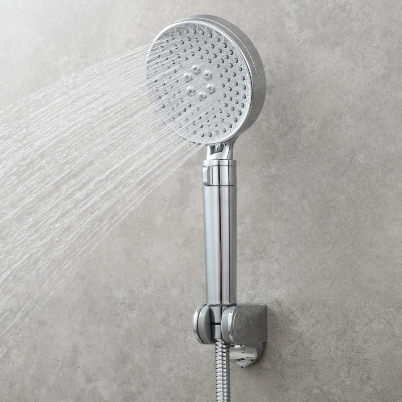 Tecmolog ABS Plastic Chrome Handheld Shower Head,Multi-Function ABS Shower hand 2 Modes,With Shower Hose&Holder Bracket