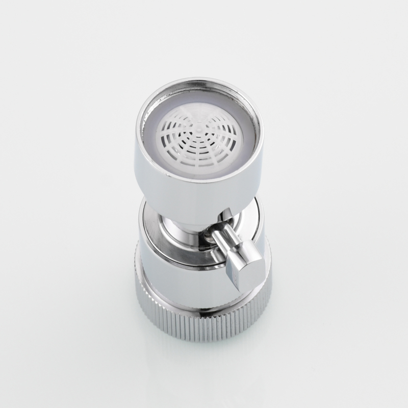 Tecmolog Dual-function Female M22/Male M24 Faucet Aerator With Adjustable Water Flow, 1.8 GPM Extra Big Angle Rotate Kitchen Sink Aerator Sprayer Head 360 Degree Swivel Sprayer Attachment-55/64 Inch Chrome