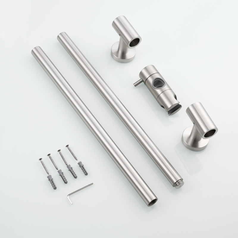 Tecmolog Stainless Steel Shower Slide Bar with Height/Angle Hangheld 5 Function Shower Head,SBH268-78