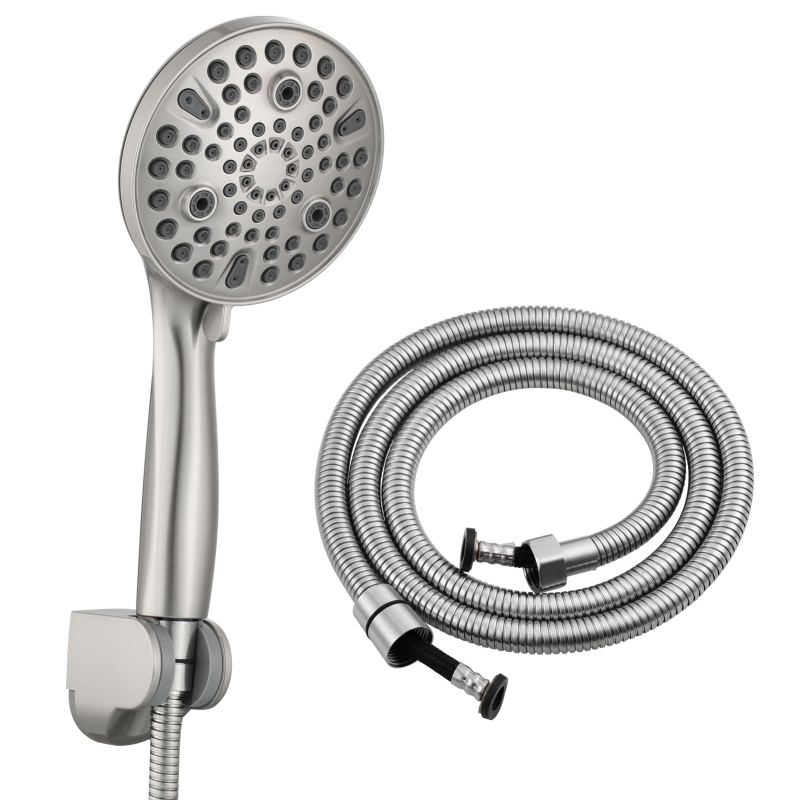 Tecmolog ABS Plastic Handheld Shower,Bathroom High Pressure Ten-Functions Showerhead,Chrome,Black,Brushed Nickel,BS168