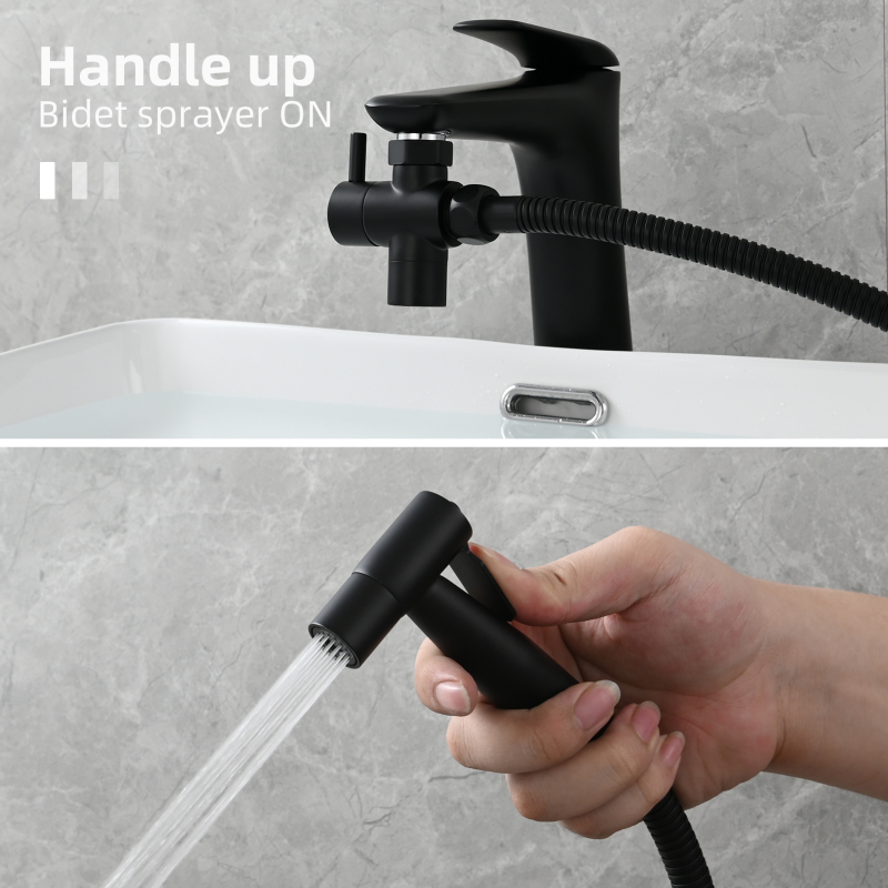 Tecmolog Handheld Bidet Sprayer for Sink Faucet, Bathroom Faucet Bidet Sprayer Set for Pet Shower and Personal Hygiene, Warm Water Baby Cloth Diaper Sprayer