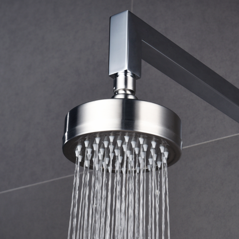 Tecmolog Stainless Steel Brushed Nickel Shower Head, Pressurized Water Saving and 360°  Rotate Shower Head