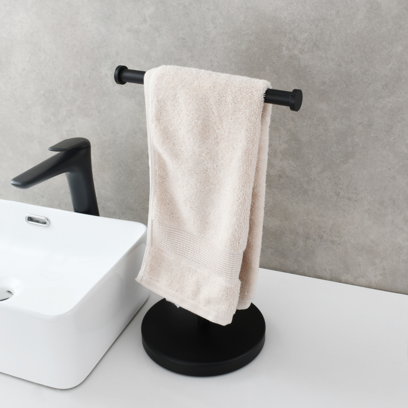 Tecmolog 304 Stainless Steel Towel Rack,Standing Towel Holder Weighted Base for Bathroom,Nickel,Brushed Gold,Black