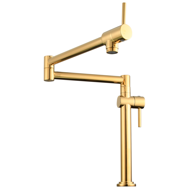 Tecmolog Brass Deck Mounted Kitchen Faucet Modern Modern Commercial Folding Faucet for Sink Faucet with Dual Handle