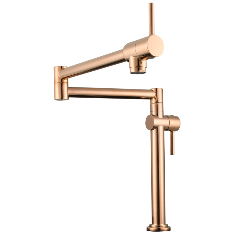 Tecmolog Brass Deck Mounted Kitchen Faucet Modern Modern Commercial Folding Faucet for Sink Faucet with Dual Handle