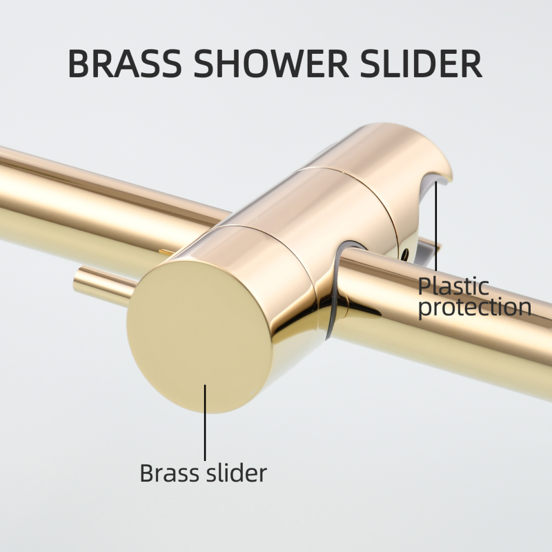 Tecmolog Brass 27.55-Inch Slide Bar with Adjustable Brass Shower Holder for Bathroom Wall Mount