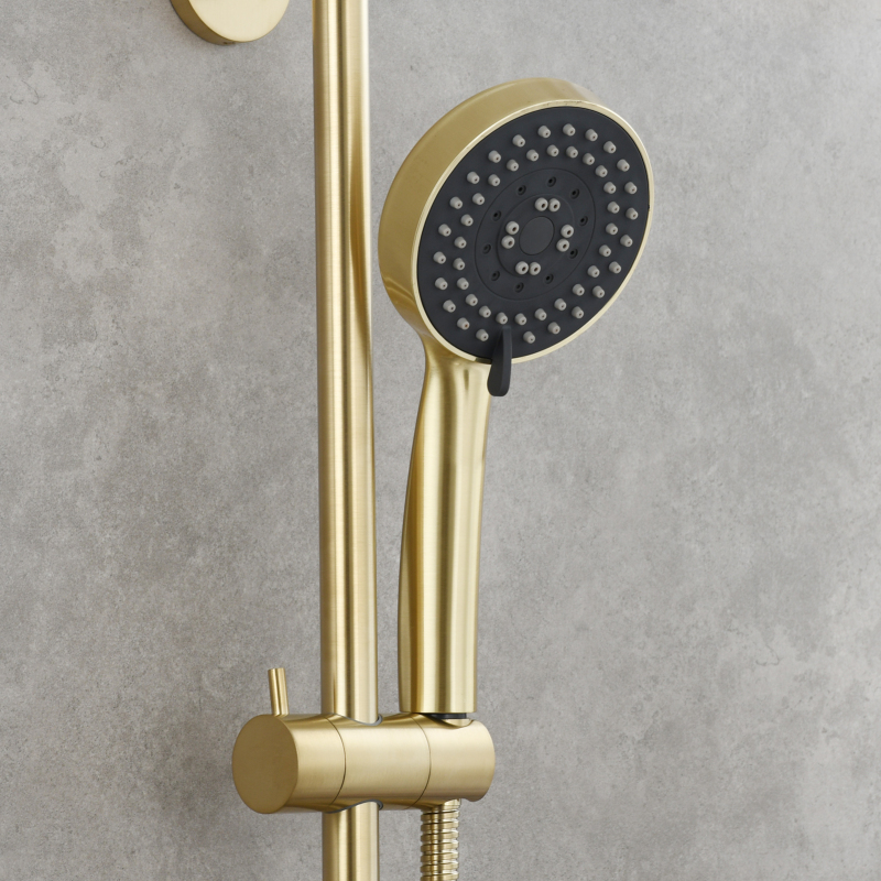 Tecmolog Brass 27.55-Inch Slide Bar with Adjustable Brass Shower Holder for Bathroom Wall Mount