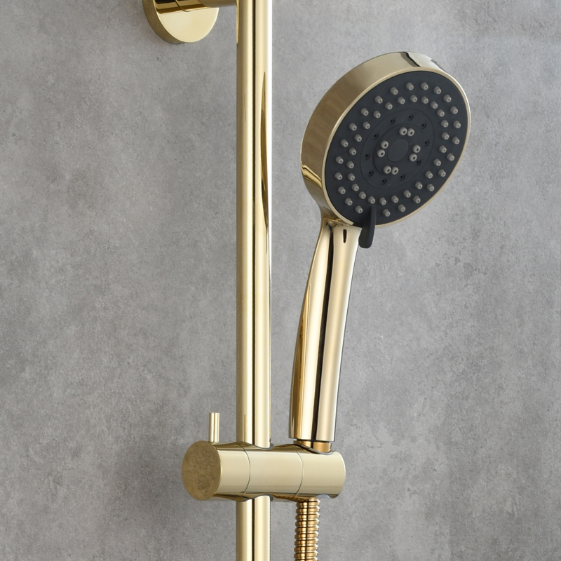 Tecmolog Brass 27.55-Inch Slide Bar with Adjustable Brass Shower Holder for Bathroom Wall Mount