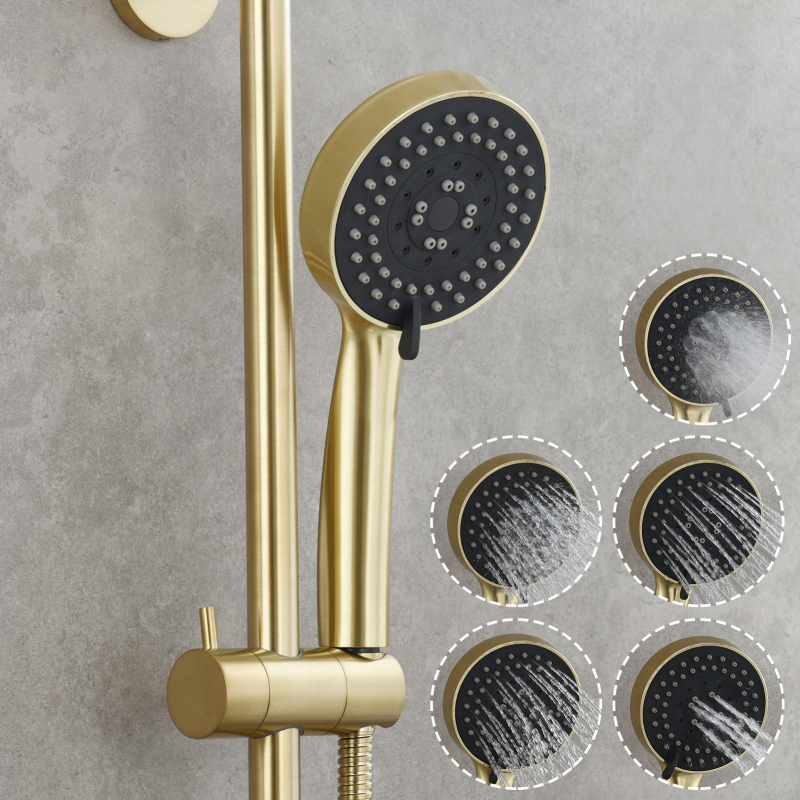 Tecmolog Brass 27.55-Inch Slide Bar with Adjustable Brass Shower Holder for Bathroom Wall Mount