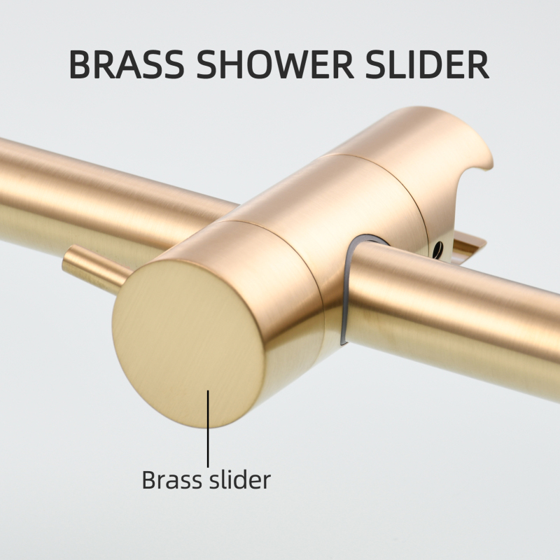 Tecmolog Brass 27.55-Inch Slide Bar with Adjustable Brass Shower Holder for Bathroom Wall Mount