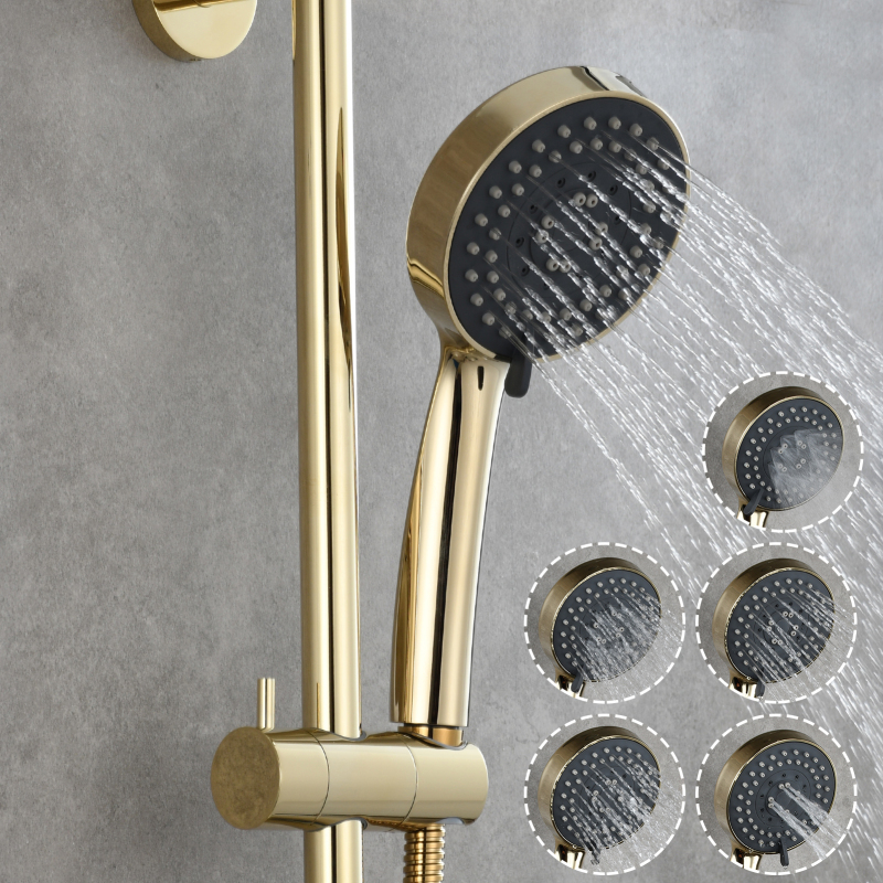 Tecmolog Brass 27.55-Inch Slide Bar with Adjustable Brass Shower Holder for Bathroom Wall Mount