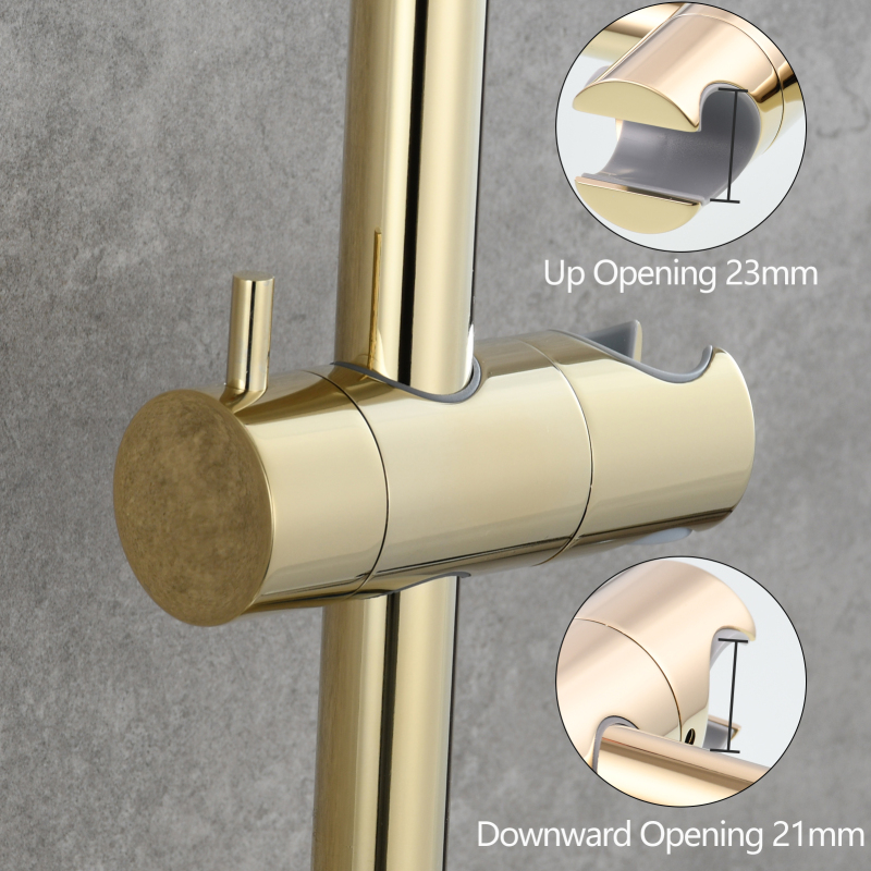 Tecmolog Brass 27.55-Inch Slide Bar with Adjustable Brass Shower Holder for Bathroom Wall Mount