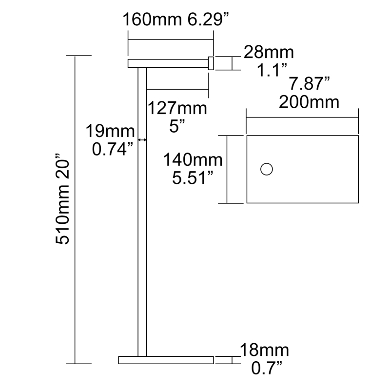 Tecmolog 304 Stainless Steel Free-standing Toilet Roll Holder with Reserve Function,SBH266B