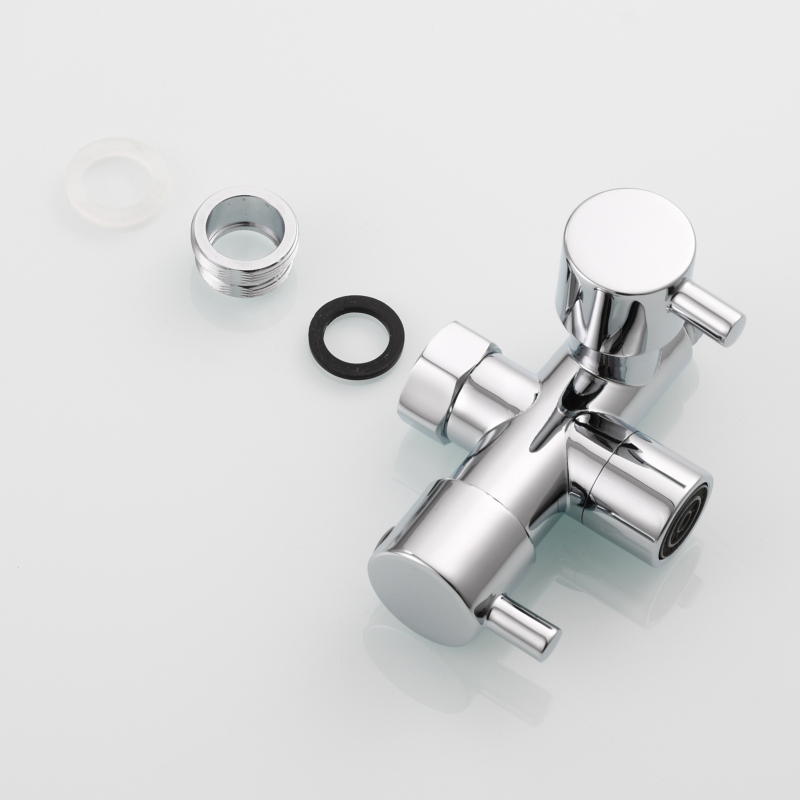 Tecmolog Brass Faucet Diverter Valve Shut Off Sink Faucet to Hose Adapter for Bathroom Faucet
