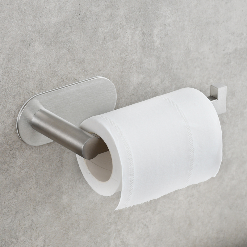 Tecmolog Toilet Paper Holder Self Adhesive, Premium Thicken SUS304 Stainless Steel Rustproof Adhesive Toilet Roll Holder no Drilling for Bathroom, Kitchen, Washroom