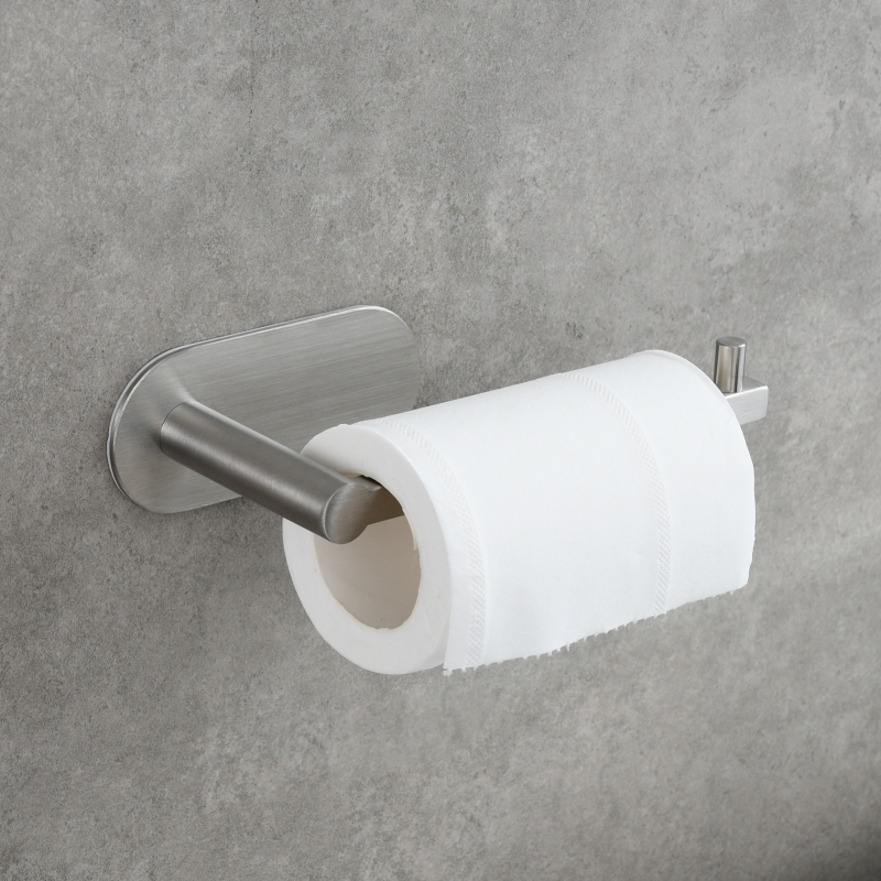 Tecmolog Toilet Paper Holder Self Adhesive, Premium Thicken SUS304 Stainless Steel Rustproof Adhesive Toilet Roll Holder no Drilling for Bathroom, Kitchen, Washroom