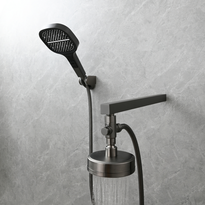 Tecmolog Brass Shower Diverter Valve-3 Way Shower Valve,G1/2 Button Control Shower for Faucet Shower Arm