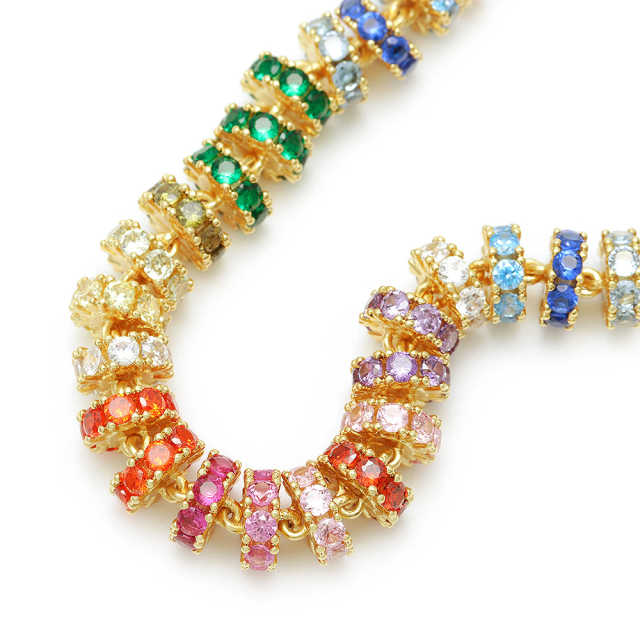 Colar Riviera Rondele A0043 necklace mix color 40cm