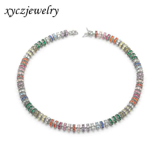 Colar Riviera Rondele A0043 necklace mix color 40cm