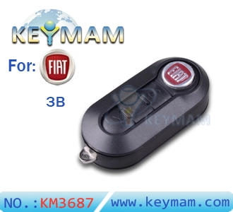 Fiat 3 button flip remote key shell (black color)