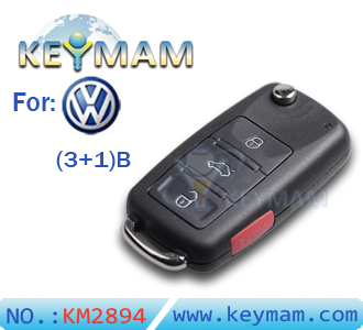 VW Touareg 3 +1 button flip remote key shell