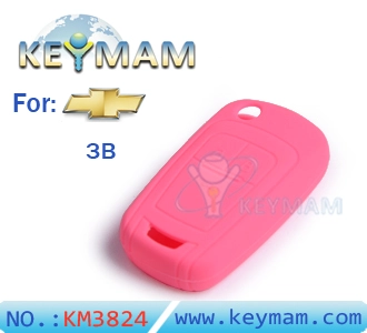 Chevrolet 3 button remote control silicon rubber case pink color