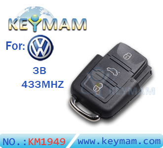 VW 3 button remote 1 JO 959 753 P 433Mhz