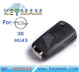 Opel 3 button modified filp remote key shell (HU43)